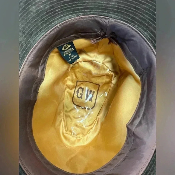 Vintage GW Brown Cowboy Western Hat With Feathers Medium Retro - Picture 5 of 5